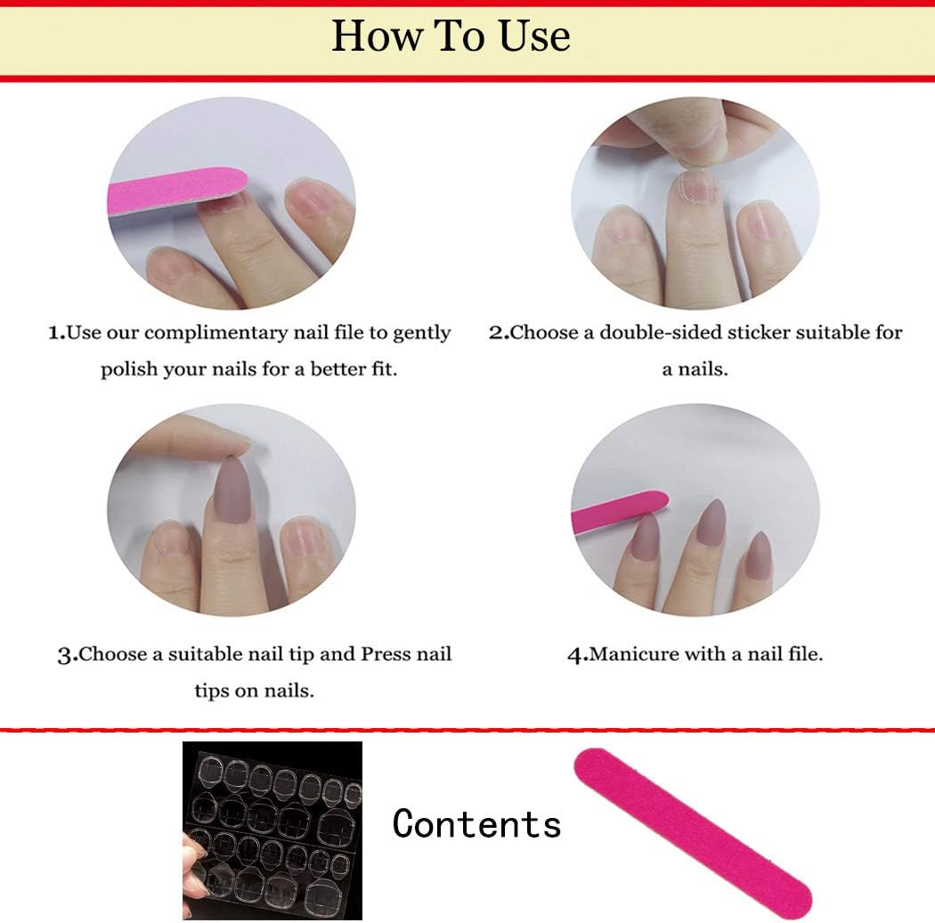 Sethexy Pure Color Glossy Sharp False Nails Bright Fashion Stiletto Full Cover Long Acrylic Claw 24Pcs Fake Nails for Women and Girls (Red) - Image 5