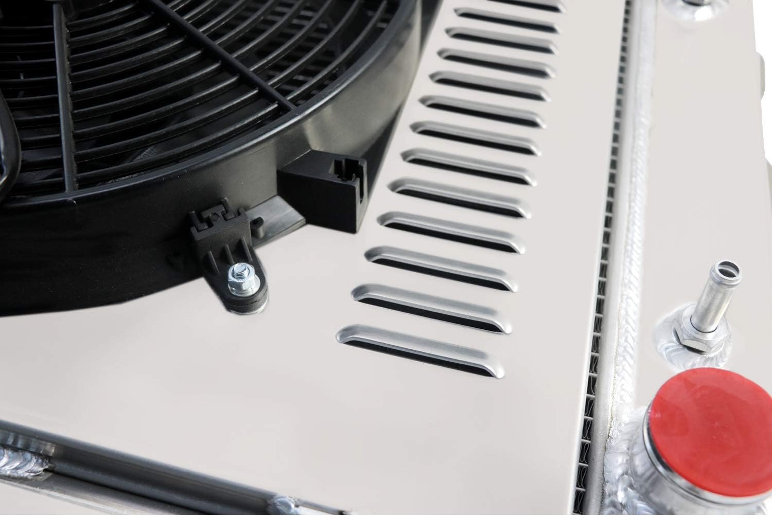 4 Row All Aluminum Radiator+16" Fan Shroud+Thermostat For 1987-2006 Jeep Wrangler YJ TJ Chevy V8