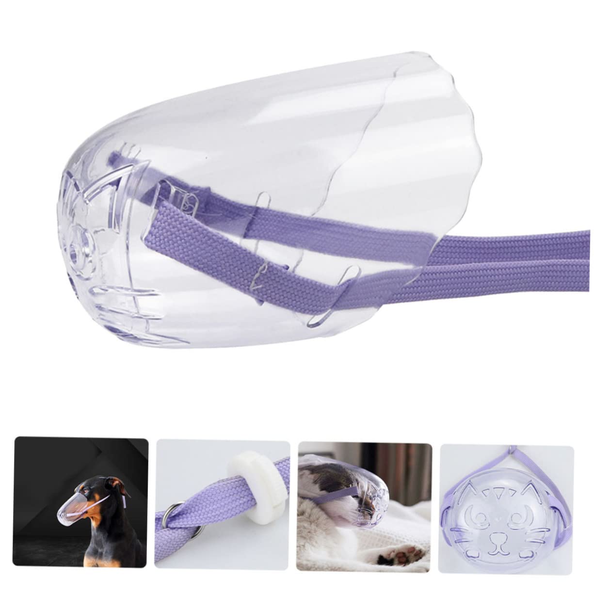 DOITOOL 5piezas Bozal para Gato y Transpirable para Controlar Mordeduras y Evitar Quejidos para Baños y Citas Veterinarias Material Resistente y Fácil De Limpiar