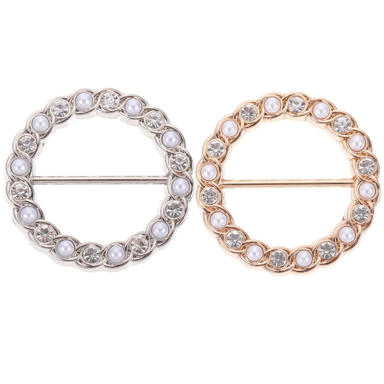 LIFKOME 2Pcs Round Waist Buckle Shirt Clips for Clothing Corner Knotted Button T-Shirt and Scarf Fastener Fashion Accessories