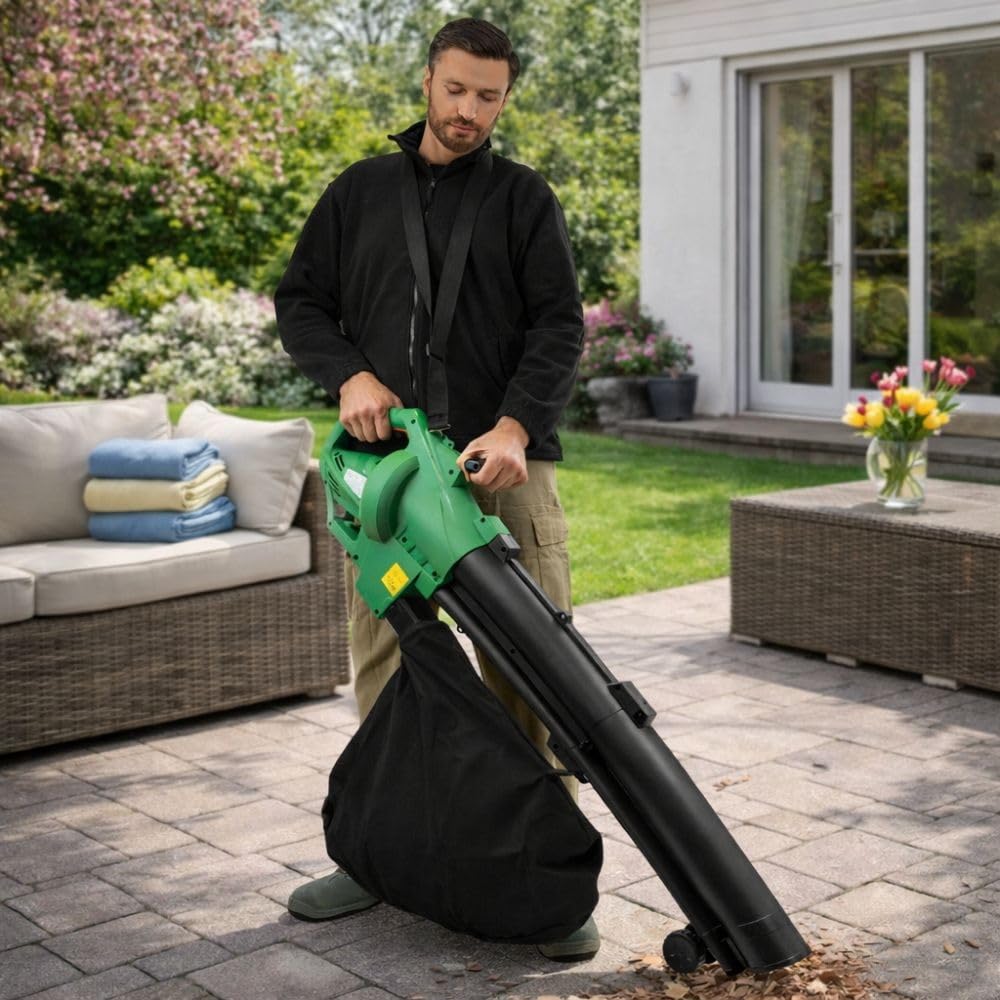 Aspirateur Souffleur Broyeur Électrique 3 en 1 3000 W 270 km/h Sac 45 L