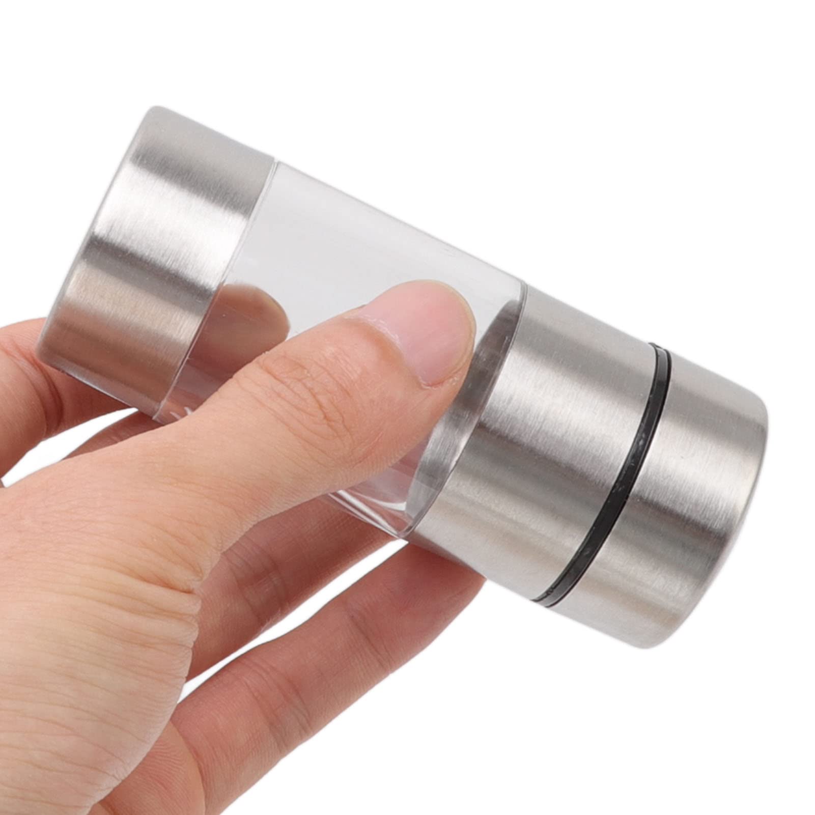 Juego de Dispensador de Aceite Y Vinagre de 5 Piezas, Botella de Condimento Translúcida de Acero Inoxidable, Dispensador de Sal Y Pimienta con Estante de Madera para Cocina, Mesa