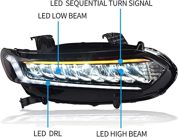 Compatible For Accord Headlight Assembly 2018-2022 Modified Daytime Running Lights Water Turn Lights Far And Nea