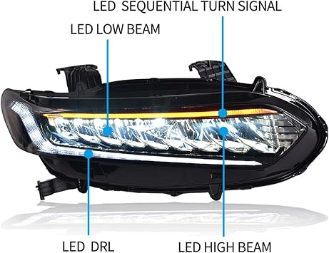 Compatible For Accord Headlight Assembly 2018-2022 Modified Daytime Running Lights Water Turn Lights Far And Nea