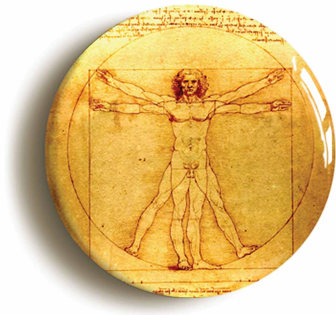 Ozorath Vitruvian Man Da Vinci Fridge Magnet (Circular 2inch / 50mm Diameter)