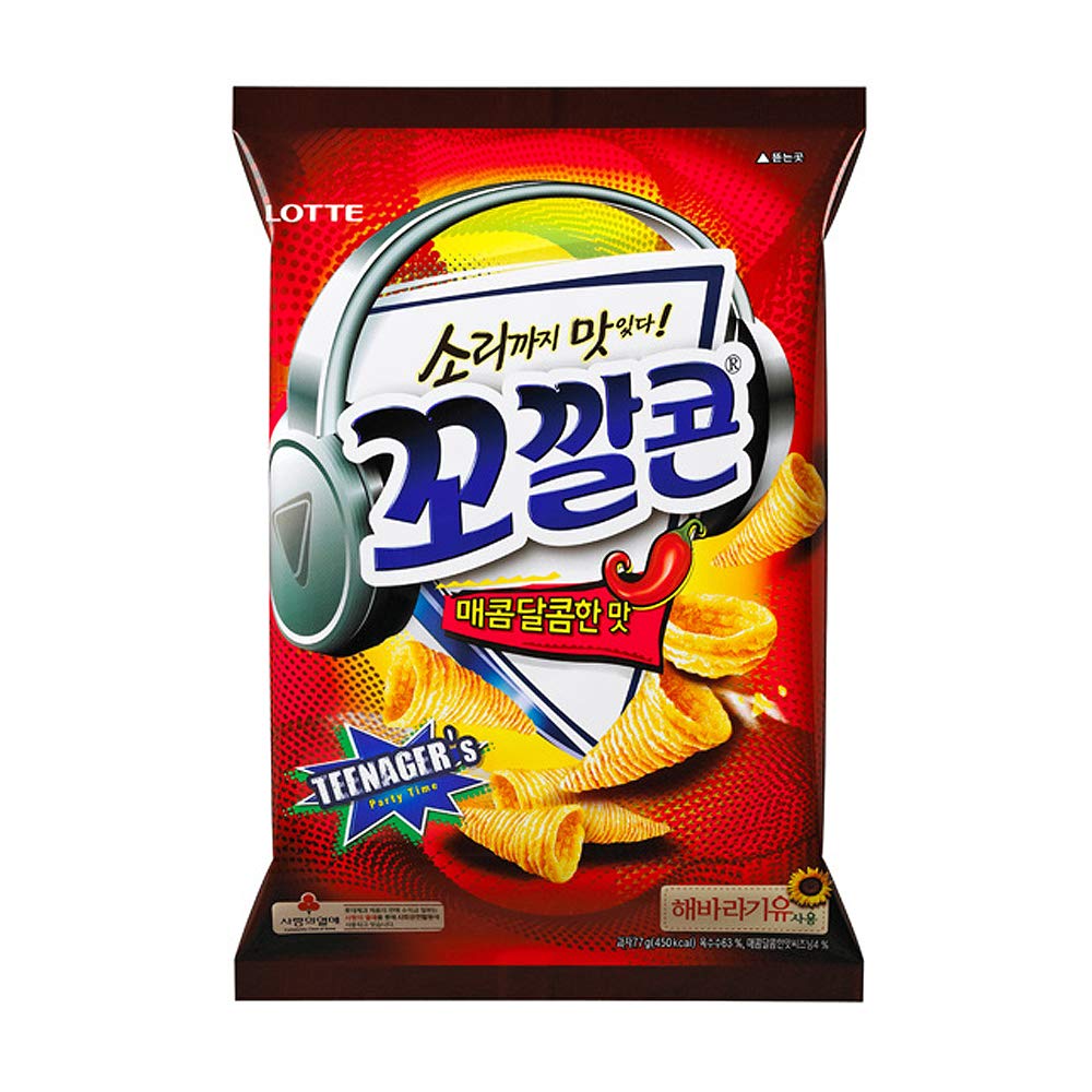 Korean Lotte Popping Corn Chips (Sweet&SpicyBlack144g