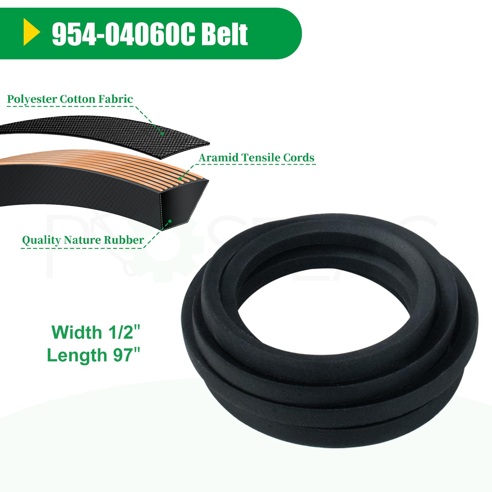 Paquete de 2 unidades de conjunto de husillo engrasado 918-04822A con correa 954-04060C 490-900-M061 Kit de lavado de cubierta 783-06424A-0637 cubierta de cinturón de cubierta sustituye al eje
