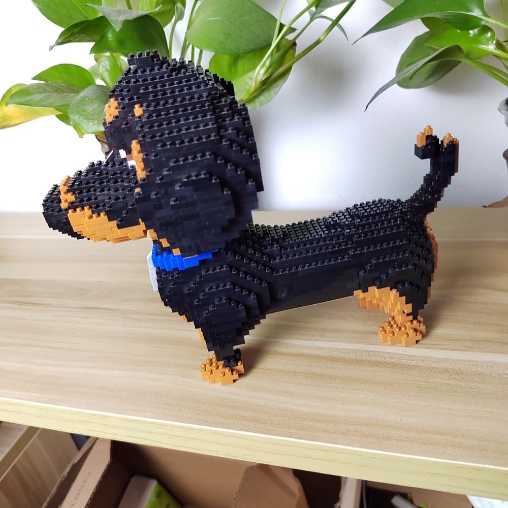 Celebrate Your Love for Dogs with a 9inch Long Dachshund Model Micro Mini Building Blocks Set - an Educational & Recreational Toys