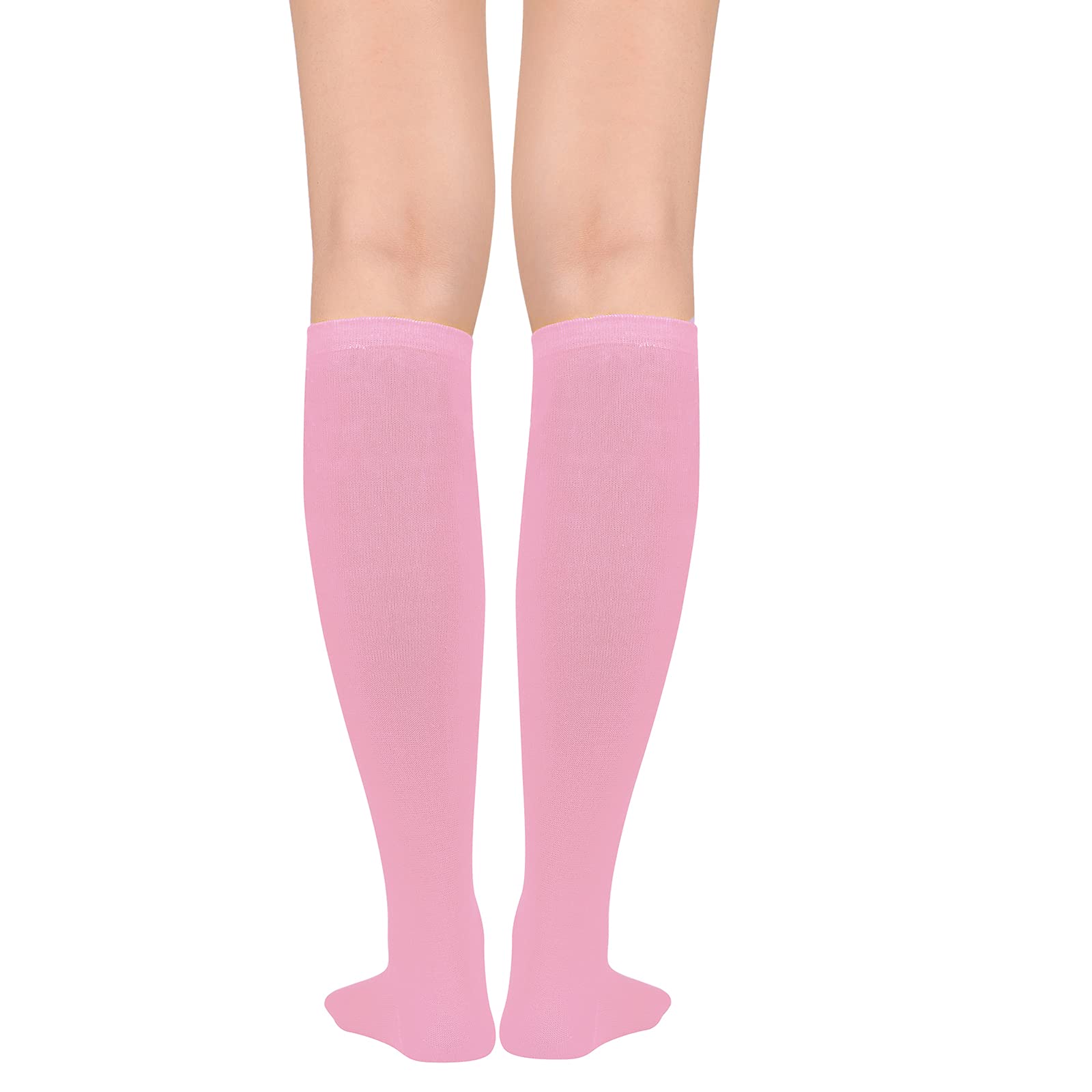 Calcetines altos hasta la rodilla para mujer, calcetines largos atléticos delgados de muslo alto, calcetines deportivos al aire libre, calcetines de tubo casuales, rosado (3 Pack Pink), Talla única