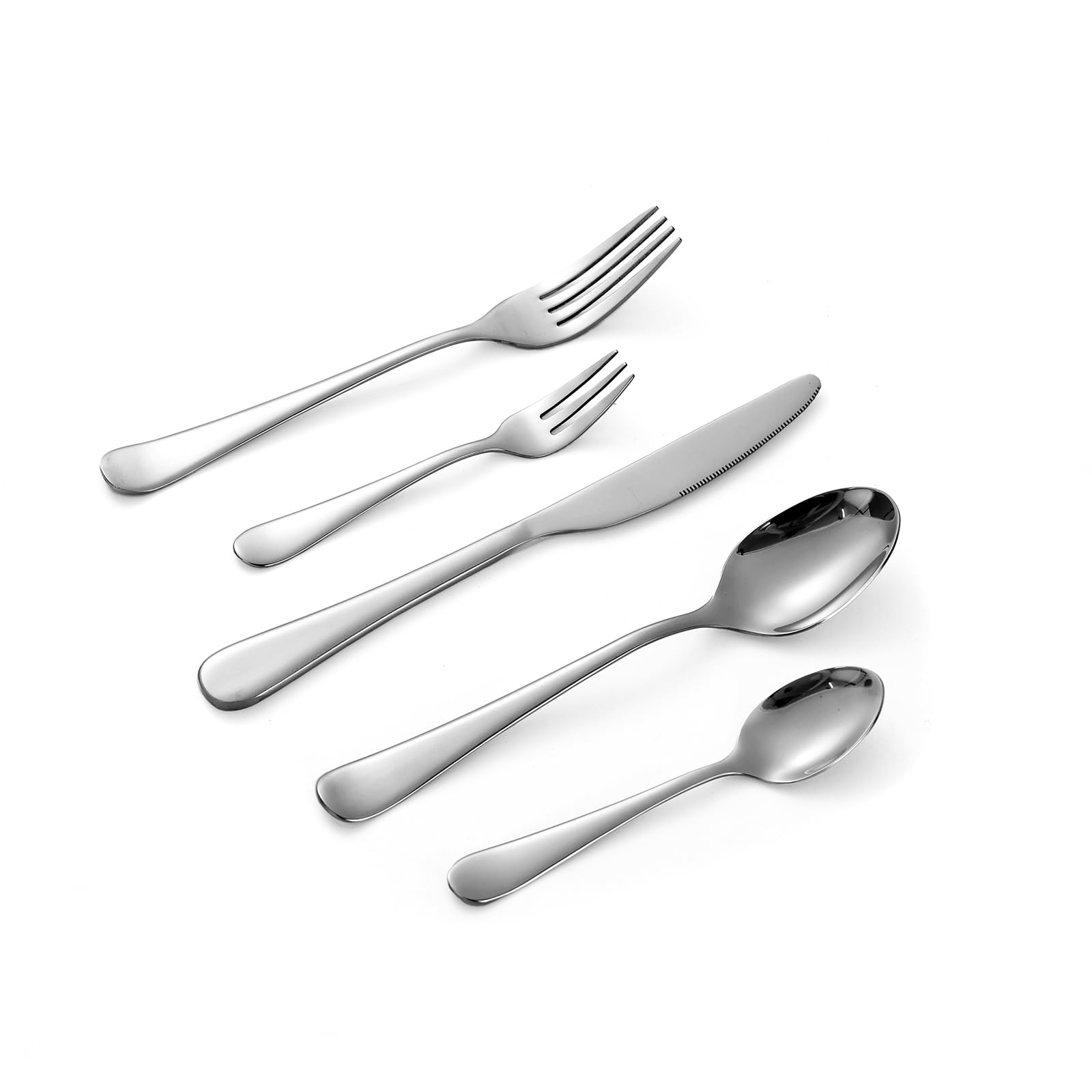 ECHTWERK Couverts de table Grado, 30 pièces, Couverts pour 6 personnes, Acier inoxydable 18/0, brillant, Set de couverts de haute qualité pour la table, lavable en machine