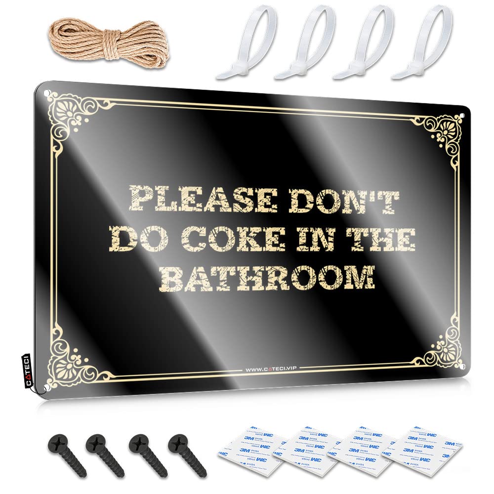 MGHTLCCME Stuff For Your Room Please Don'T Do Coke In The Bathroom Tin Sign Metal Signs For Man Cave Bar Rules Sign(30X40CM)