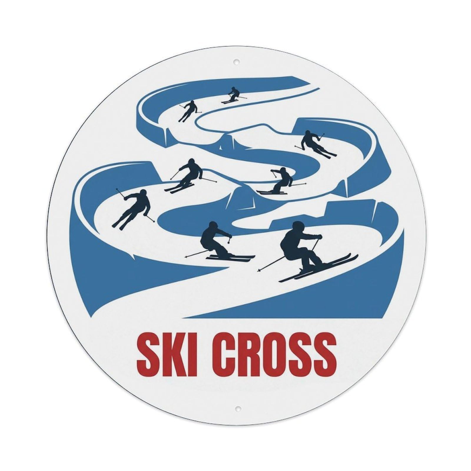 Vintage Ski Cross Extreme Sports Vintage Metal Tin Sign Plaque Wall Decor for Cafe, Club Bar, Office, Garden Metal Poster 8x8Inch