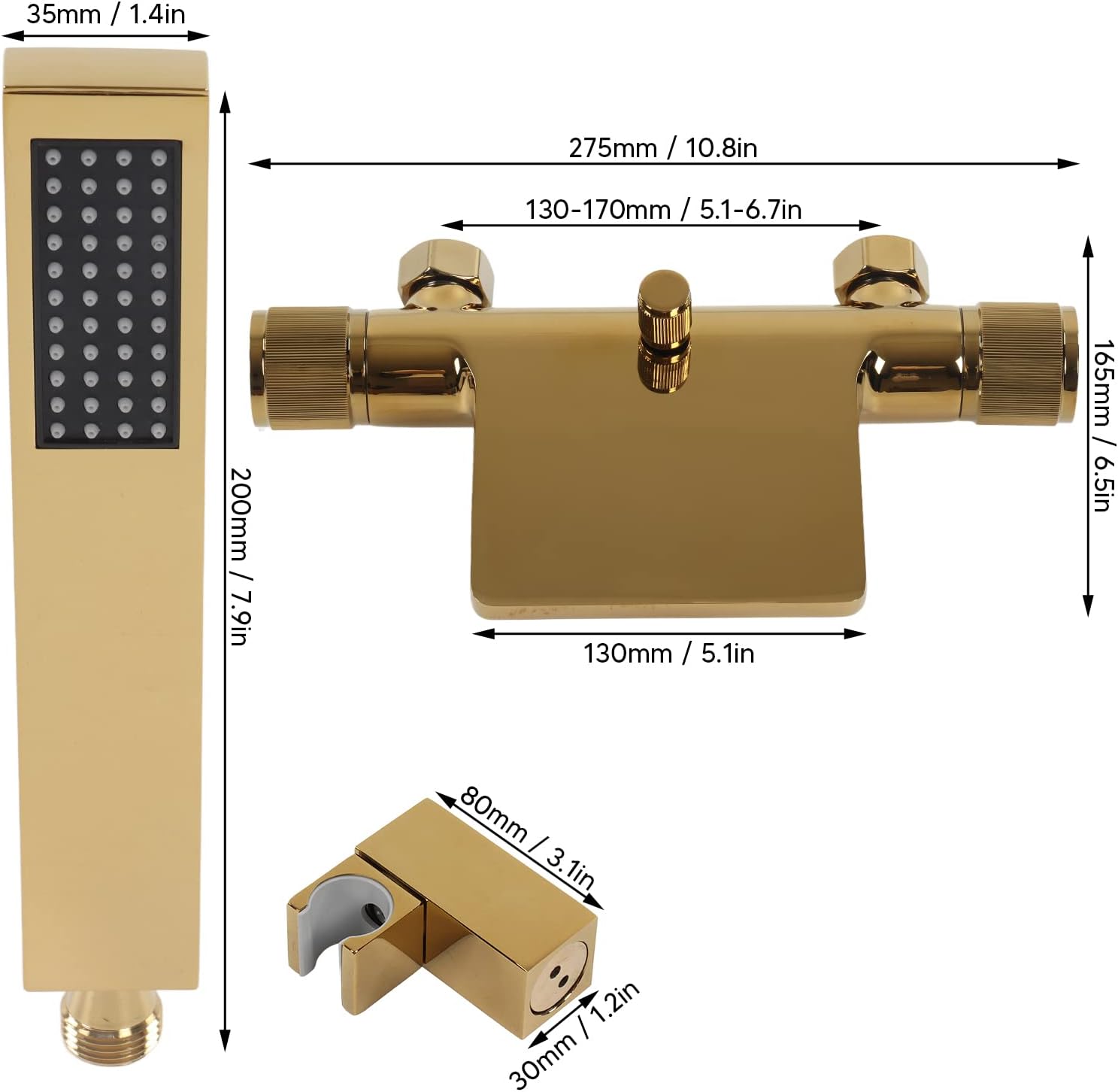 壁取り付け浴室の蛇口 G1/2 浴槽の蛇口滝浴槽フィラーセットステンレス鋼と真鍮の浴槽の注ぎ口浴室用、ゴールド