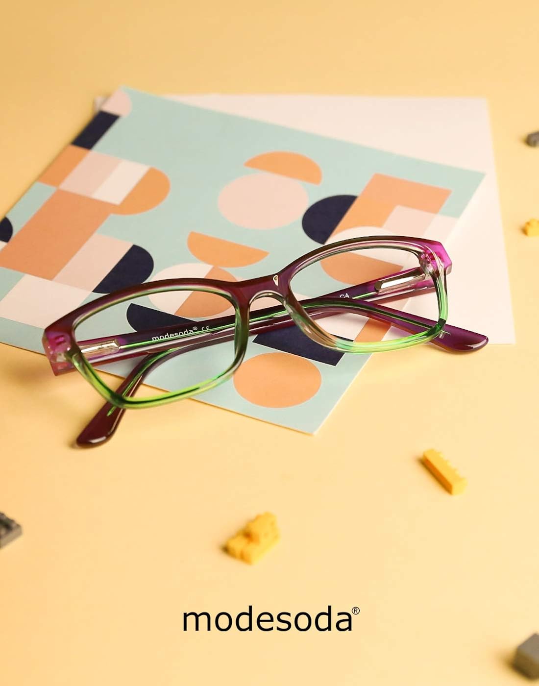 Modesoda Kids Blue Light Blocking Glasses Square Frame Computer Gaming Glasses Non-Prescription Eyeglasses For Kids Age 3-16