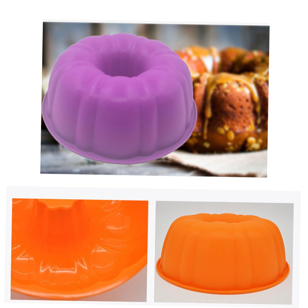 PRETYZOOM 3 Pezzi 10 Per Dolci in Silicone Da 10 Pollici Grandi Per La Cottura Di Zucche Non Facili Da Pulire Per