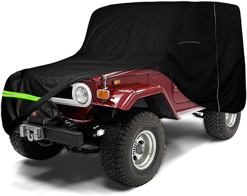Funda impermeable para automóvil de repuesto para Toyota Land Cruiser FJ404142 210T 1960-1984 para todo tipo de clima, con puerta de cremallera,