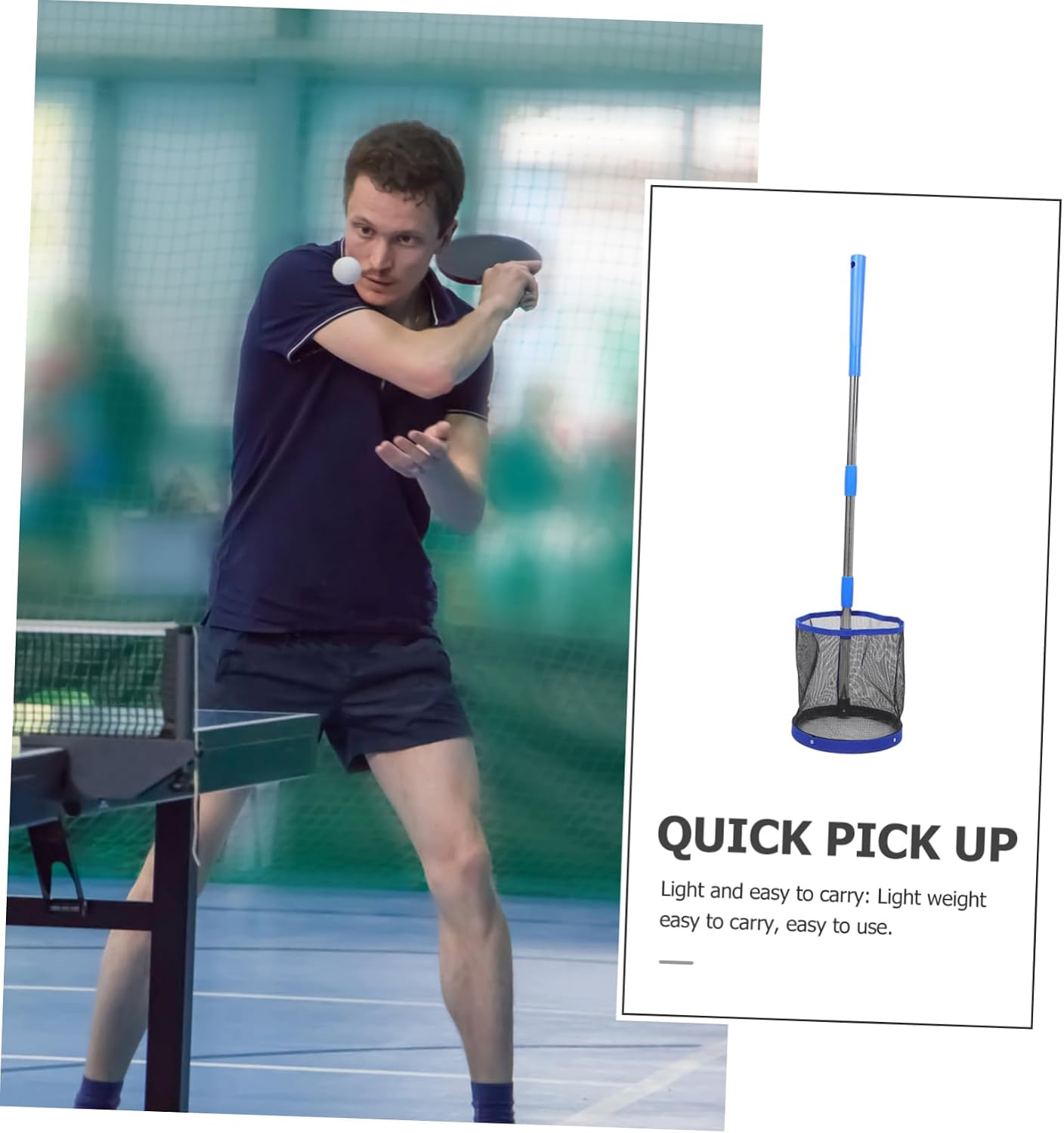 HANABASS Sports Ball Collector Table Tennis Accessory Portable Ball Picker Easy to Store Quick Catch