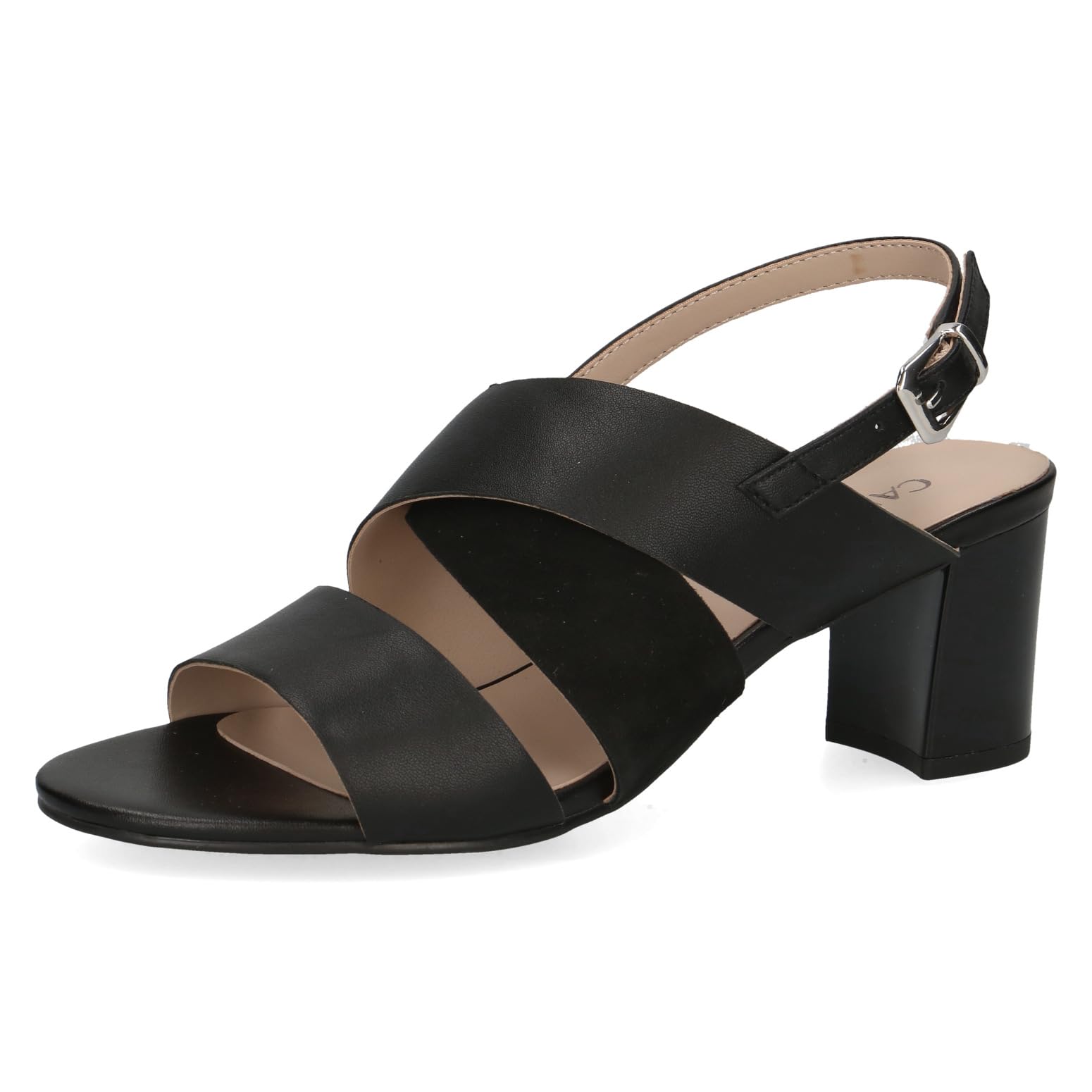 CAPRICE Women's Leather Heeled Sandals Elegant, Black (Black Comb), 6.5 UK