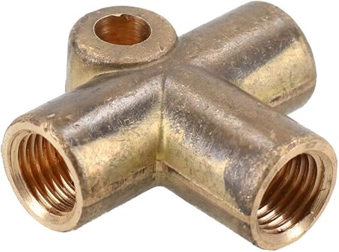 AB Tools Brass Brake Pipe Fitting 3 Way Adaptor 7/16" UNF x 20 TPI for 1/4" Pipe T Piece