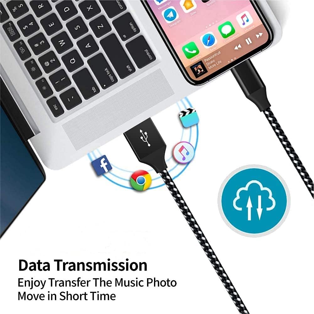 PS4 Controller Charger Cable, Micro USB 2.0 High Speed Data Sync Cord Compatible for Playstaion 4, PS4 Slim/Pro, Xbox One S/X Controller, Android Phones (10FT/3M) 2PACK