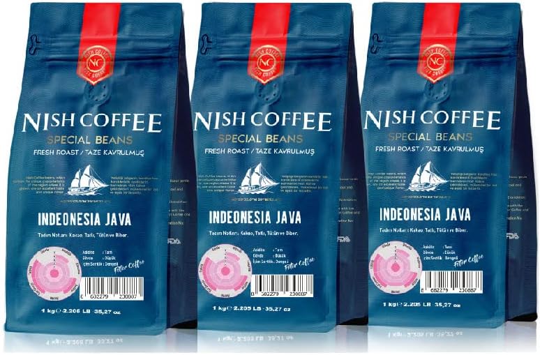 Nish Filtre Kahve Endonezya Java 1 Kg 3'lü Set (3x1 Kg) - Öğütülmüş