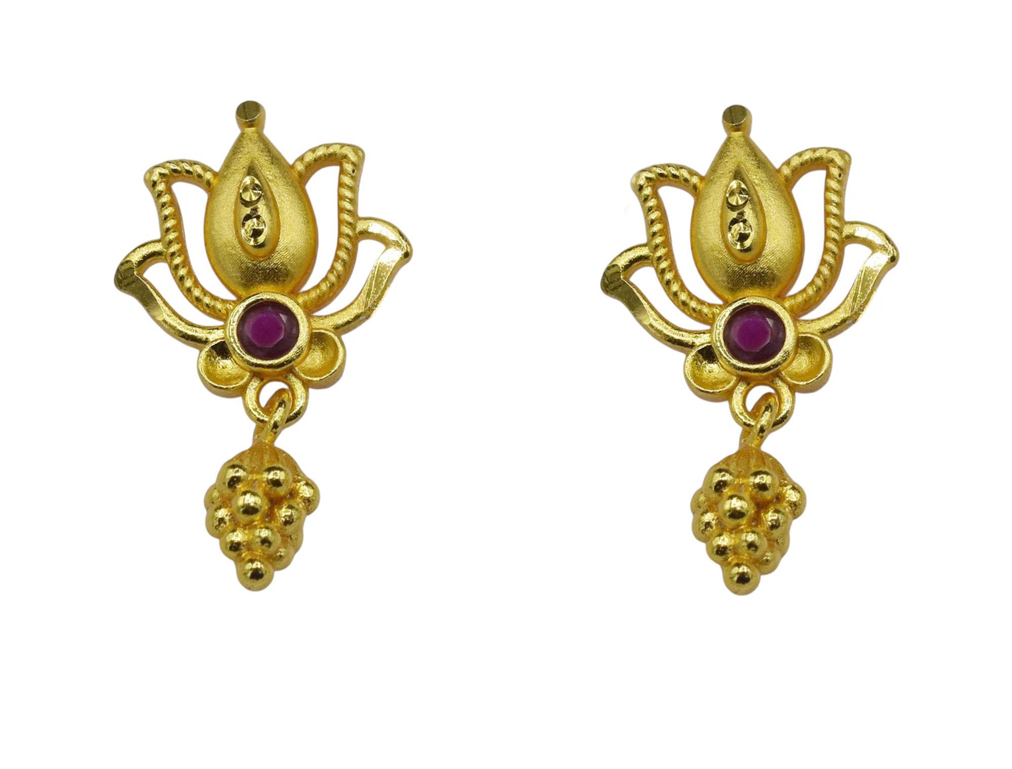 GVG Gold Polish CZ Stone Lotus Earring For Women and girls BJFM-468-picture-30