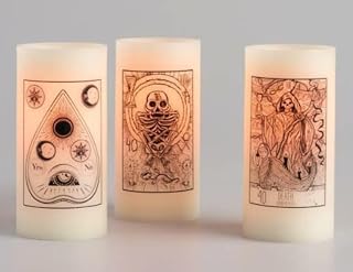 Set of 3 Tarot Cards Flameless 6" Pillar Candles