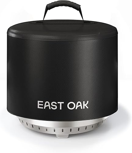 EAST OAK Cubierta para hoguera de 17 pulgadas para fogata al aire libre sin humo, tela resistente 500D, impermeable, a prueba de polvo y resistente