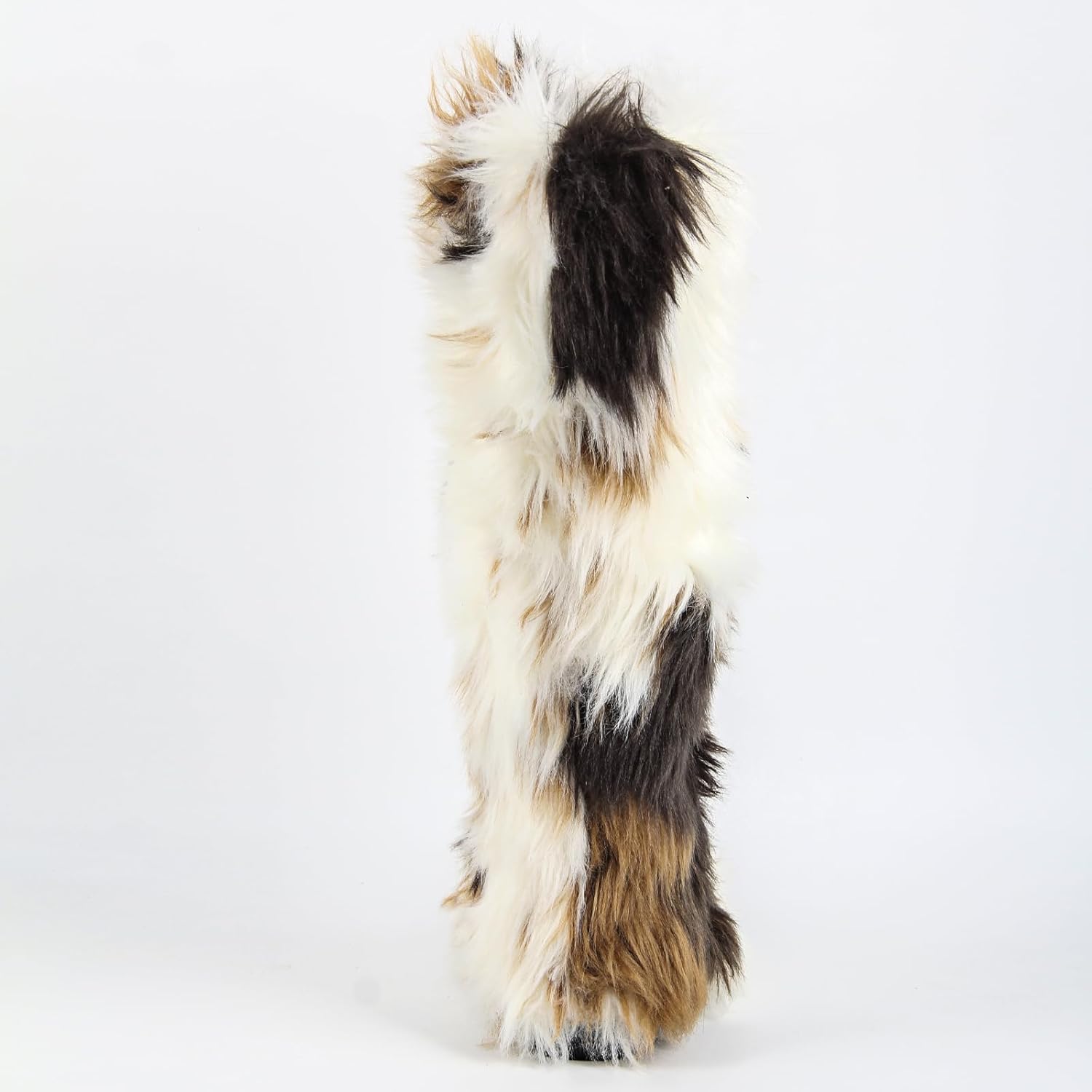 Only maker Women’s Faux Fur Knee High Boots – Winter Warm Plush Costume Snow Boots, Multicolor Furry Festival Shoes