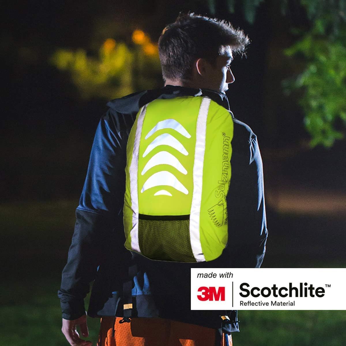 Salzmann 3M Reflective Backpack Cover | High Visibility, Waterproof & Weatherproof | Ideal for Cycling, Running & Hiking