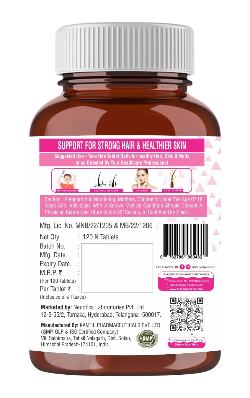 The Body Reserve Biotin 10000mcg 120 Veg Tabs, Biotin Tablets For Hair, Skin & Nails, Hair Vitamins biotin Supplement For Men & Women 4 Month’s Supply Pack — Amazon image 8