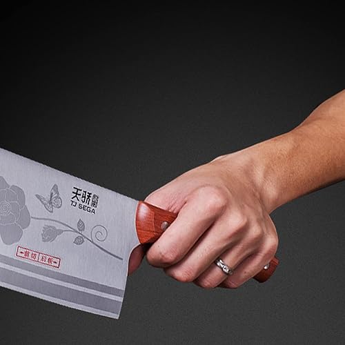 Miniatura 17 de TJ POP Cuchillo de chef chino, cuchillo de acero inoxidable de 7.5 pulgadas con mango ergonómico, cuchillo de cocina ultra afilado para el hogar