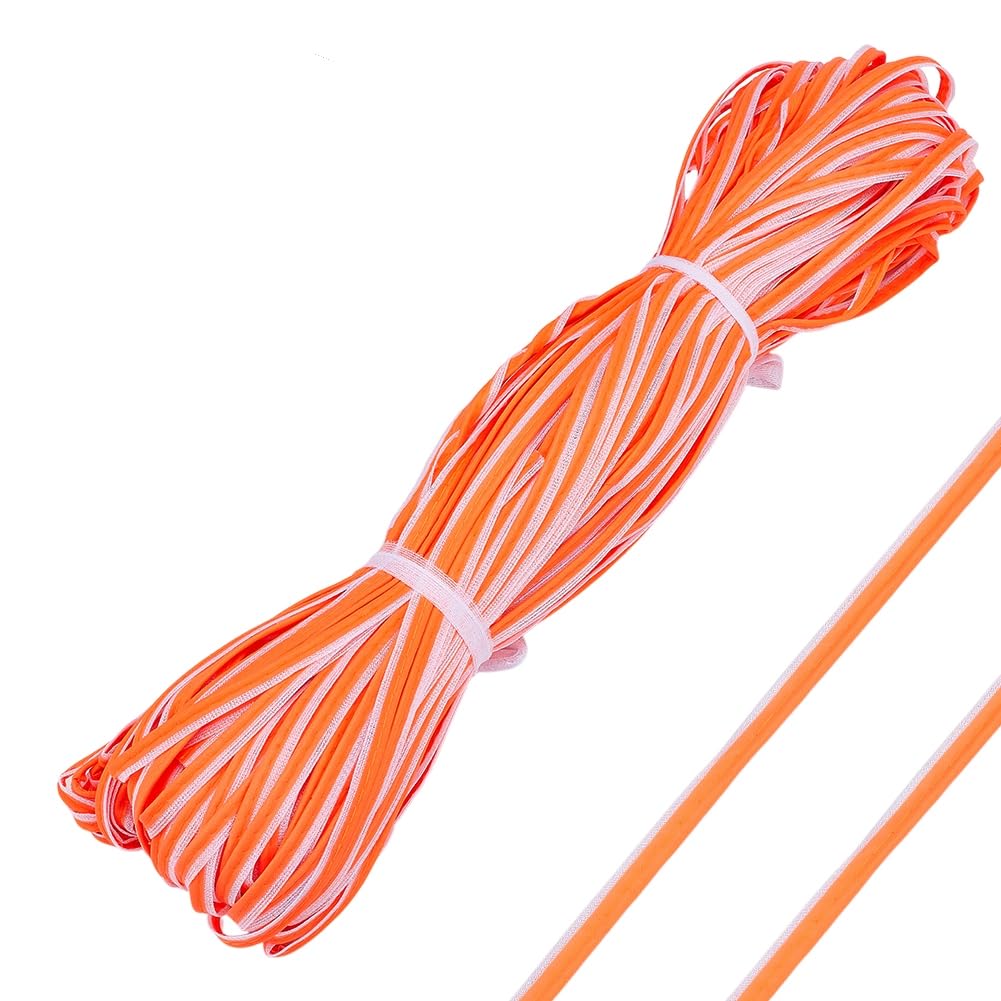 OLYCRAFT 100m Tira de Tela Reflectante Orange 8mm Cinta Reflectante de Coser Alta Visibilidad Cordón Reflectante Bolsos Zapatos Bordado Cinta para Ropa Deportiva Trabajo