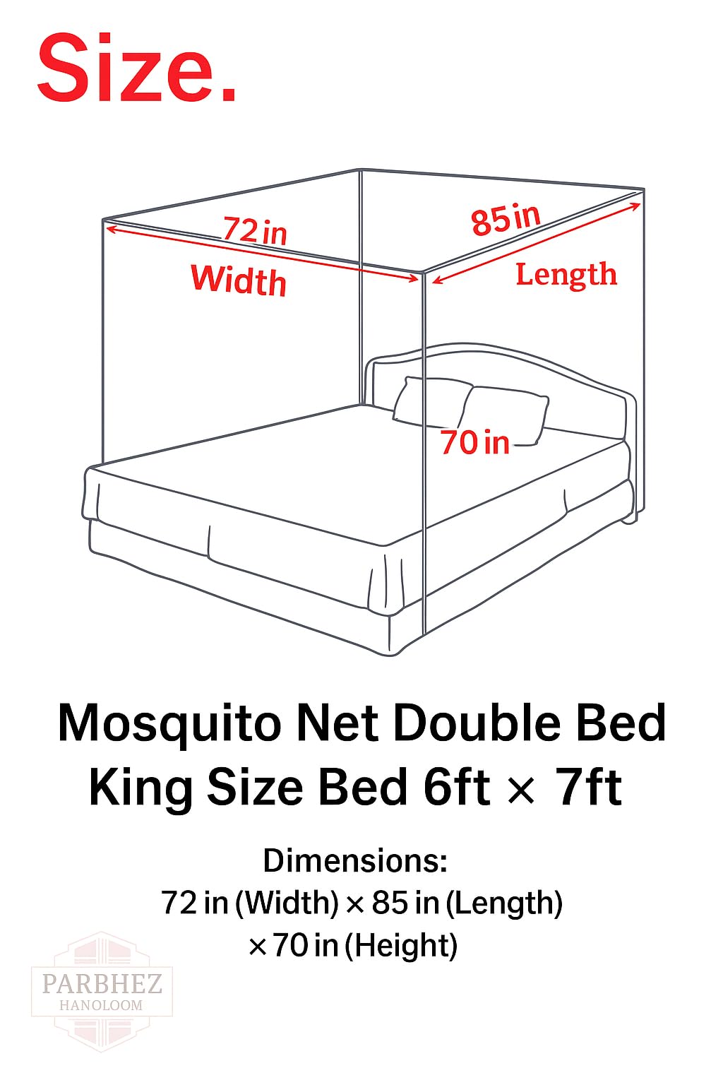 Luxury Purple Mosquito Net - Double Bed Protection -5