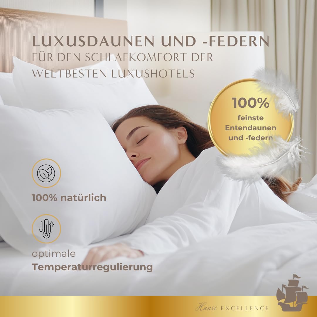 Hanse Excellence 3-Kammer-Kopfkissen 80x80 cm, für weichen Schlafkomfort