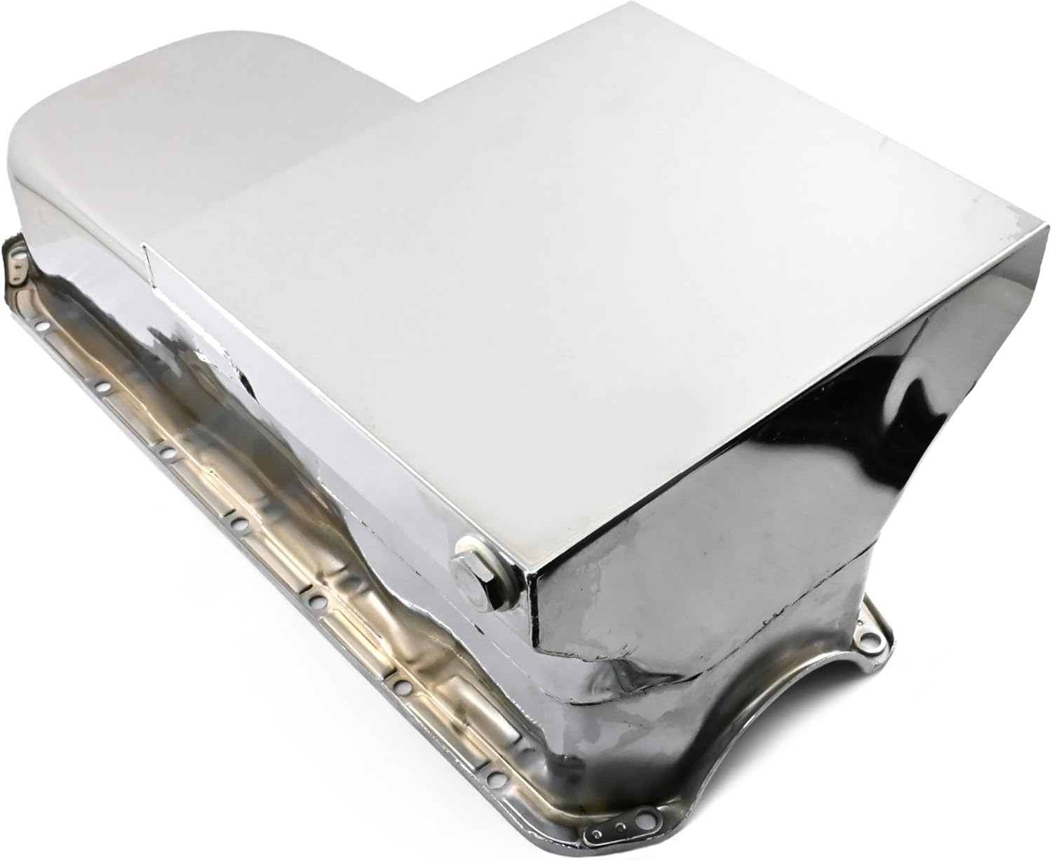 Steel Racing Oil Pan Fits 1962-67 Chevy II/Nova SB 283-305-327-350-400 – 6 Qt Capacity – Chrome Finish