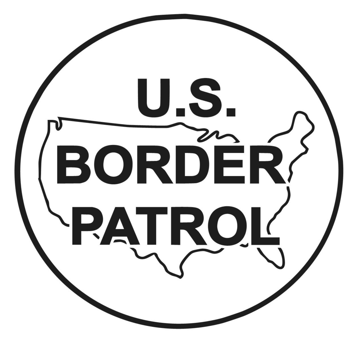 SixtyTwo24 US Border Patrol Sticker- 5" Decal {Black}- Immigration, Build The Wall, Sticker, Decal, Lap top Helmet Sticker