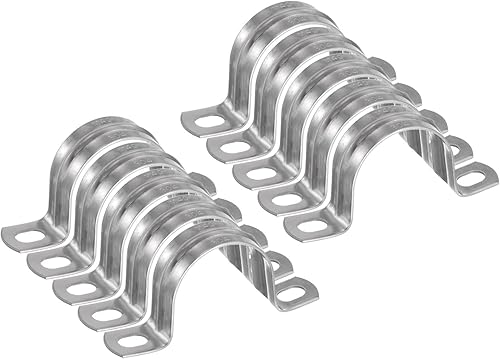 Miniatura 62 de HARFINGTON 5 abrazaderas de conducto de 4 1/4 pulgadas y 4.252 in, abrazadera de tubo M108 U, correa de tubo rígida de acero inoxidable, soporte