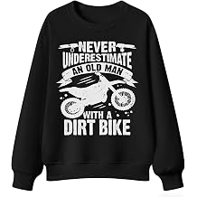 Men's Crewneck Sweatshirt,Old Man Dirt Bike