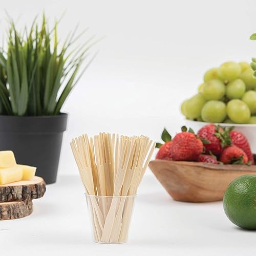 Miniatura 9 de 200 tenedores de bambú de 3.5 pulgadas, tenedores de madera para aperitivos, mini picadores de alimentos para fiestas, banquetes, bufés, catering y