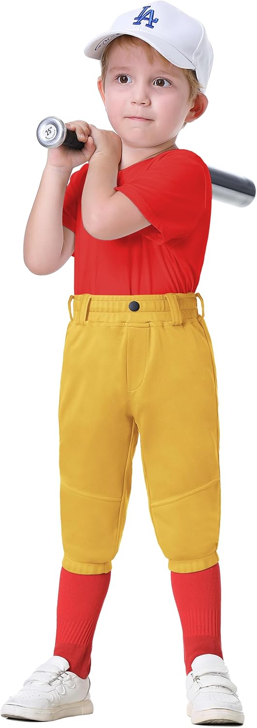 2T/3T/4T/5T to Youth Toddler Boys Knicker Baseball Pants Kids Gilrs Softball Tball Tee Ball Pant Belt Loops Side Piped