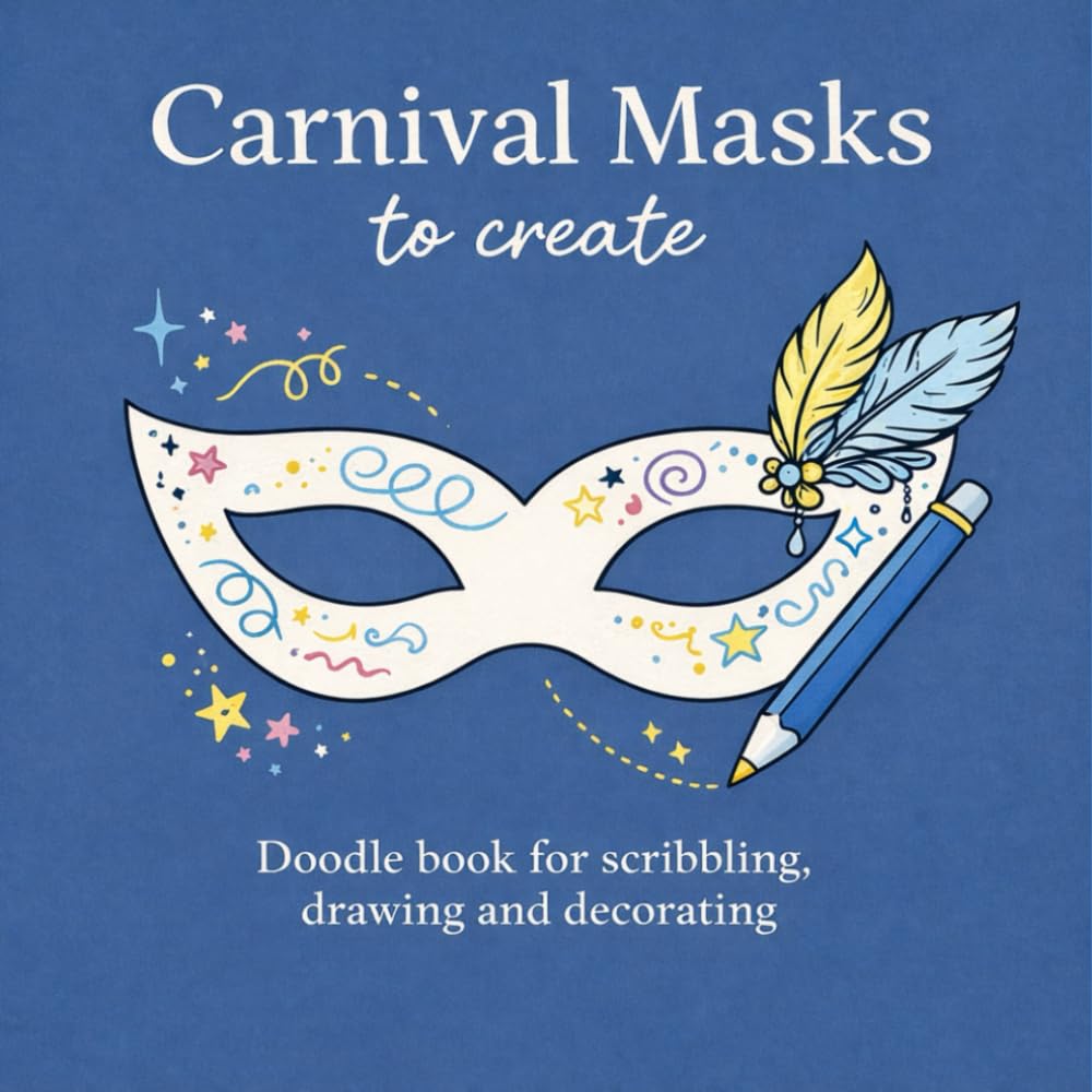 Carnival Masks to Create: Doodle Book for Scribbling, Drawing and Decorating