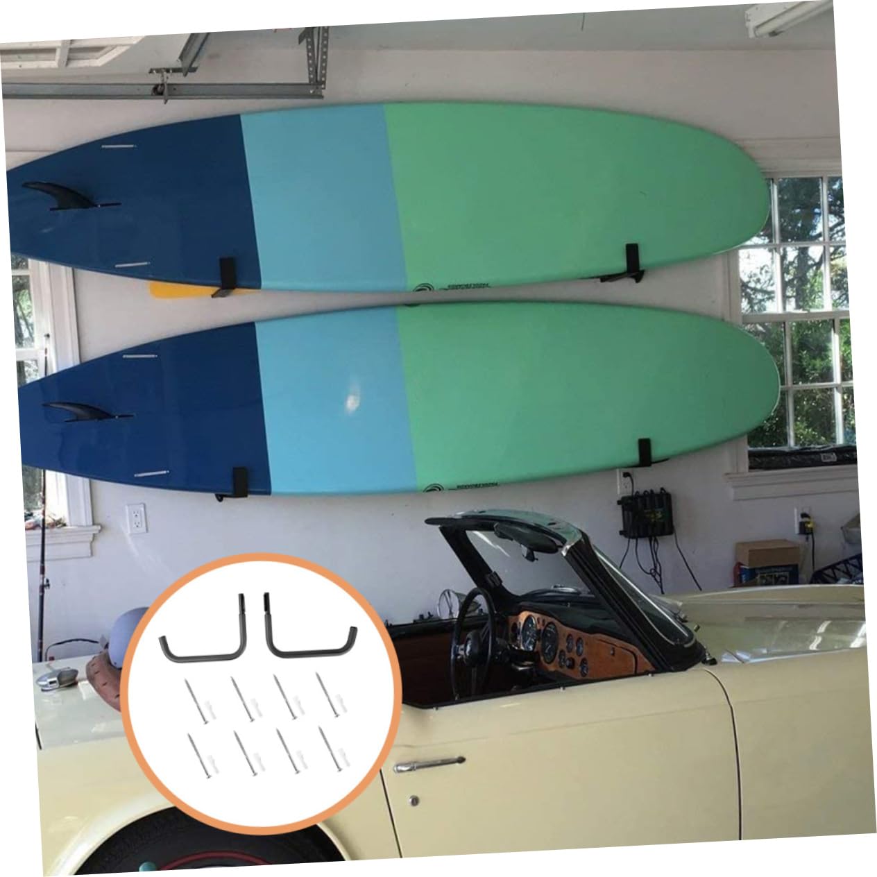 Toddmomy Supporto da Parete Installazione Semplice in Lega di Alluminio per Kayak per Uso Interno per Pagaie e Canoe