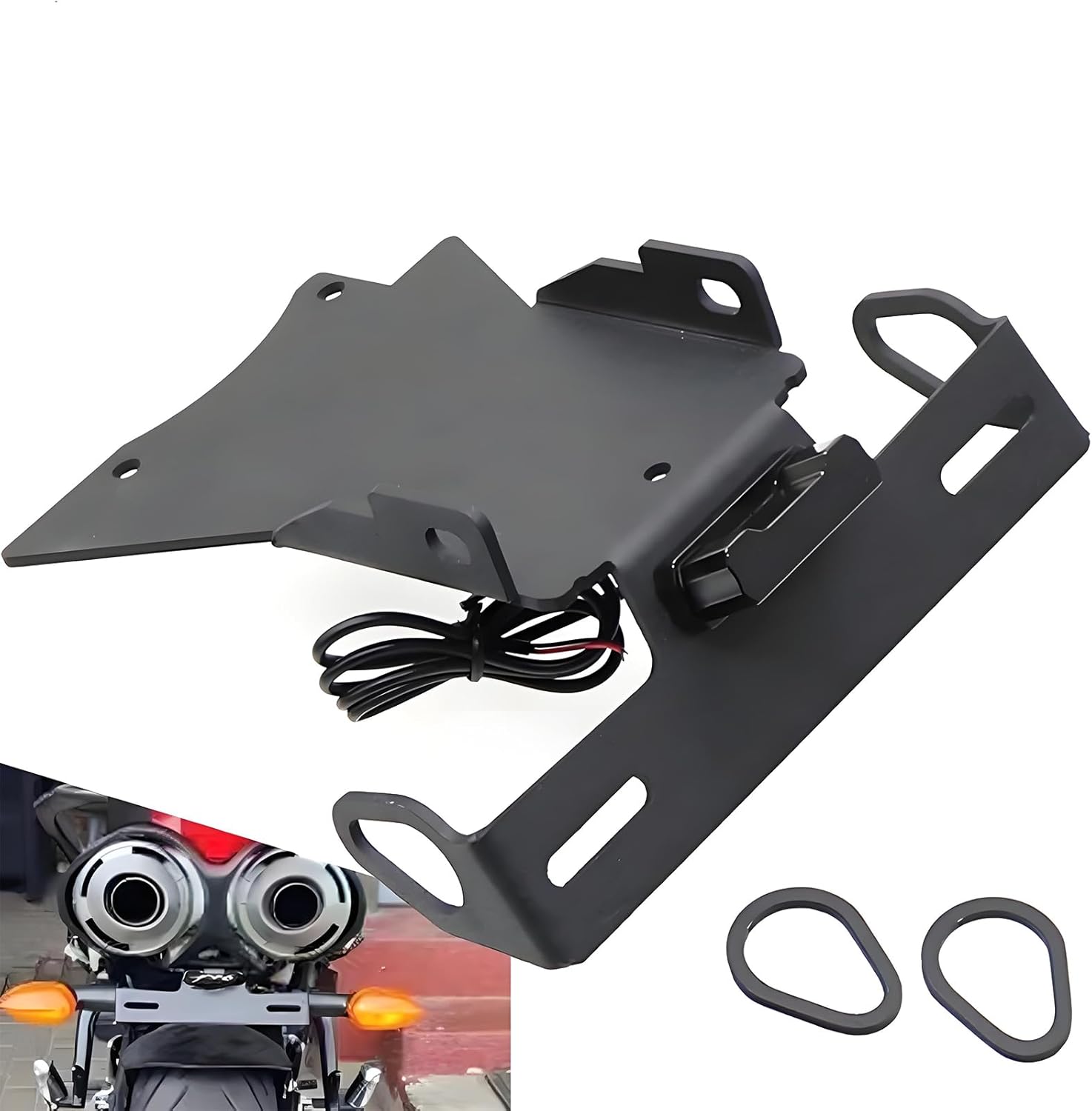 Fender Eliminator Kit for FZ6 2004-2010，FZ6 Fazer 2004-2010. Tail Tidy with License Plate Mount Holder Bracket, License Plate Light Included.