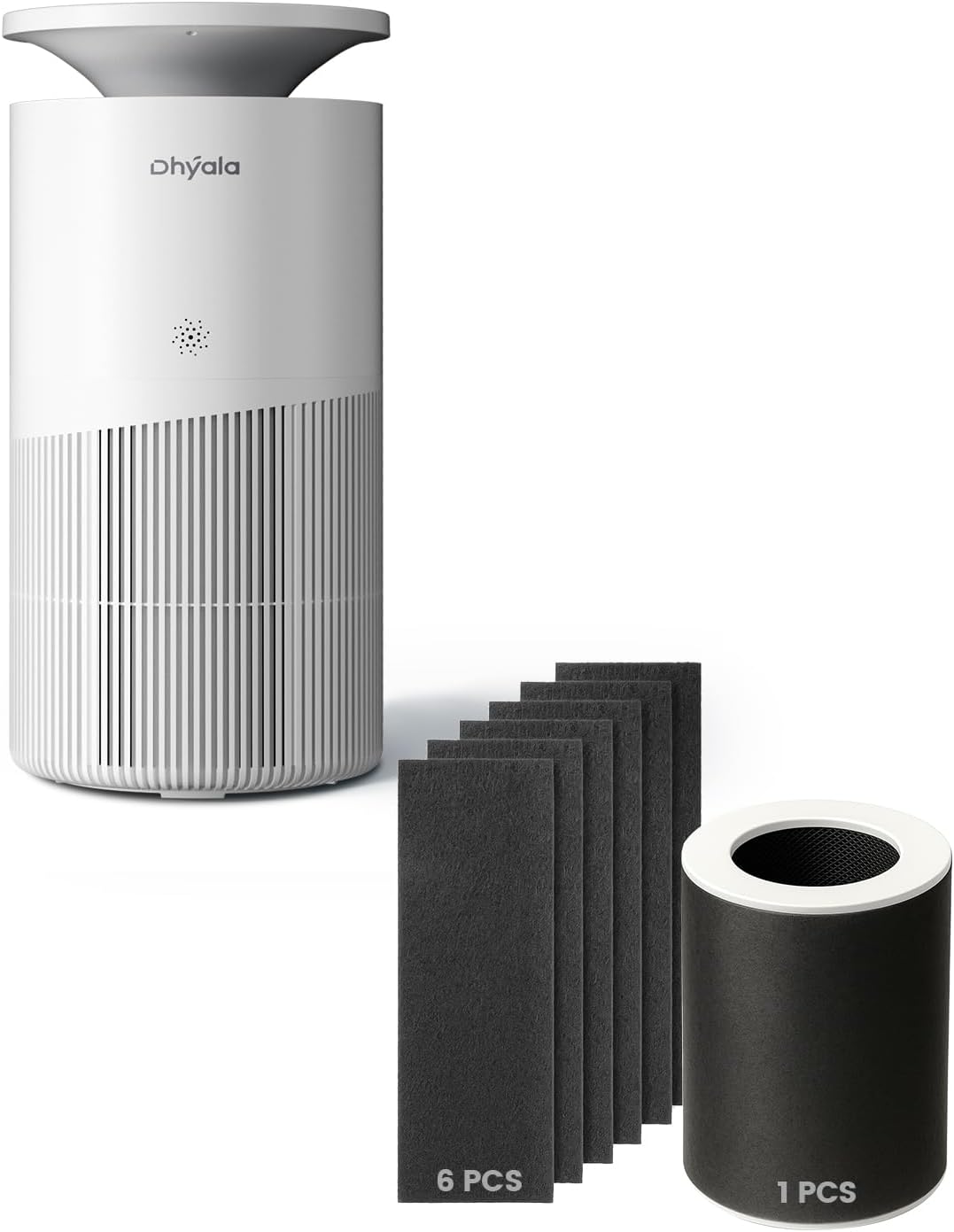 KJ02 Pet Air Purifier + 1 Pack Replacement Filter + 6 Packs Replacement Pre-Filters