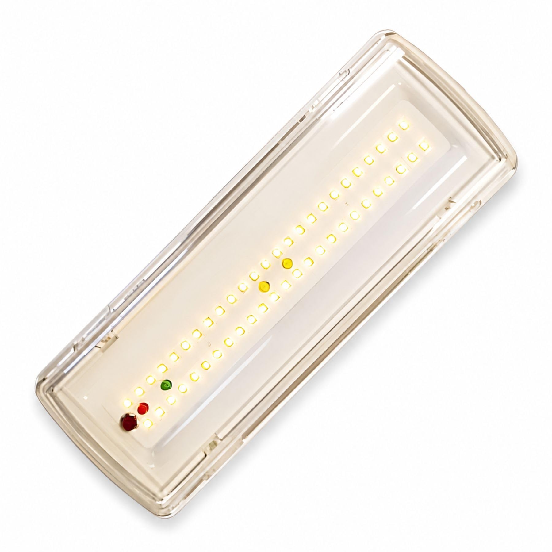 2 PCS Lampada di Emergenza LED, 3,5W 400lm 6500K, SA/SE Sempre Accesa e Solo Emergenza, Autonomia 3 Ore, IP65, Montaggio Parete o Soffitto, Batteria Ricaricabile al Litio 7,4V 1,5Ah, 270x100x54mm