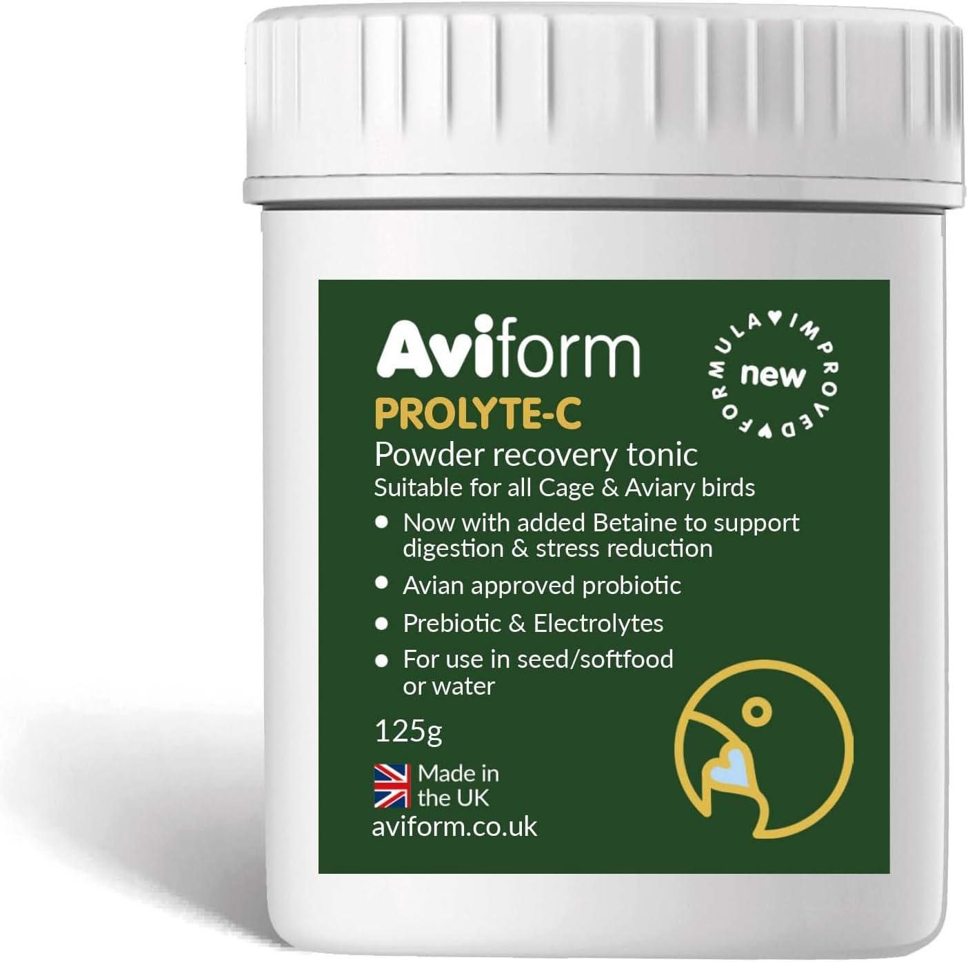 PROLYTE C | Prebiotic Cage & Aviary Bird Recovery Supplement | 125 g | Free Express Delivery