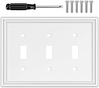 Vista 8 de Cubiertas Decorativas Blancas para Interruptores de Luz Combinados, Placa de Pared, Material Natural, Cubiertas de Salida de Placa de Interruptor