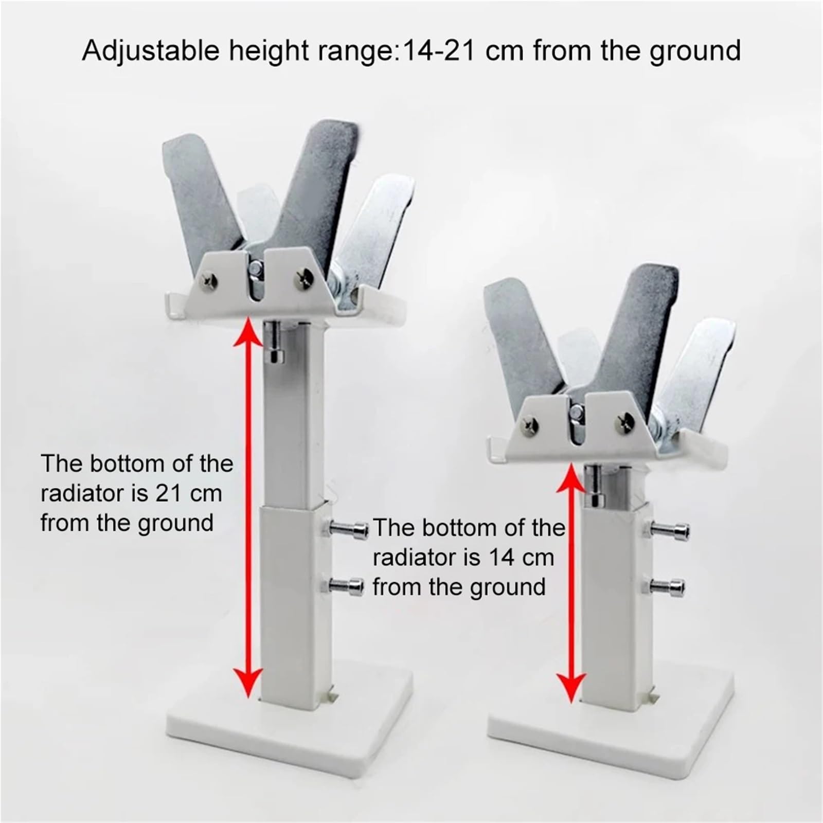 Soportes De Suelo para Radiadores Soporte de Piso for radiador, Soporte Aluminio y Acero, Fijo Ajustable en Altura, pies Base doméstico, 2 uds