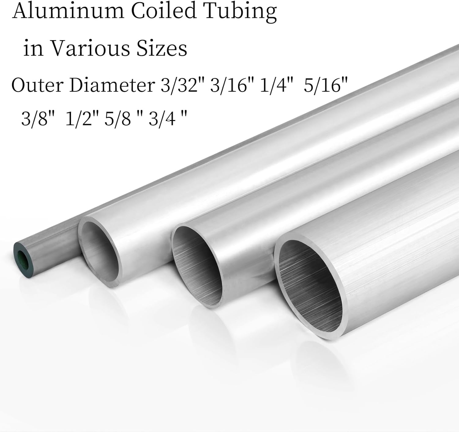 Vigorous 3/4" OD Aluminum Coiled Tubing, Seamless Round Pipe 1060, 0.05" Wall Thickness, Refrigeration Tubing, Fuel Line, Automotive Oil Pipe, Compressor Tube, 10FT